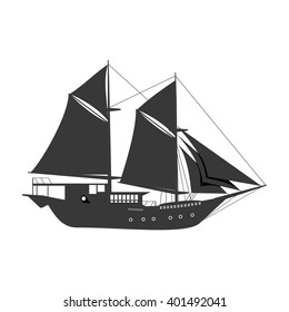 silhouette sailing ship