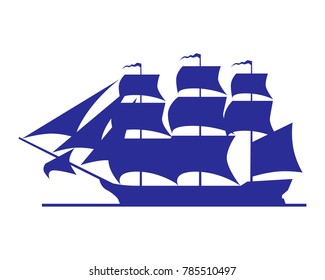 silhouette of a sailing ship