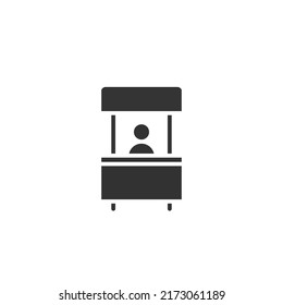 Silhouette sales booth icon Vector illustration. Booth symbol for your web site design, logo, app, UI. Vector illustration