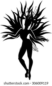 silhouette of samba dancer