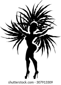 silhouette of samba dancer