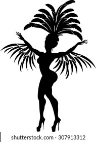 silhouette of samba dancer