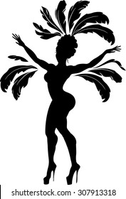 silhouette of samba dancer