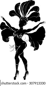 silhouette of samba dancer