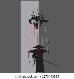 Silhouette samurai art