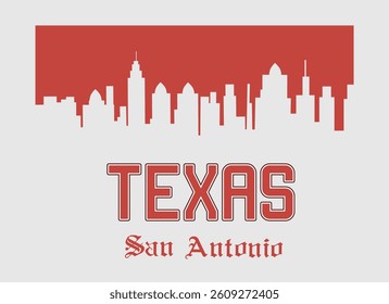 Silhouette of San Antonio City Perfect for Print, Apparel, etc