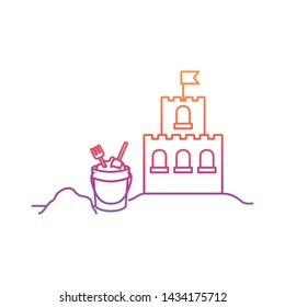 silhouette of sand bucket on white background