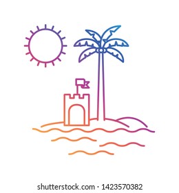 silhouette of sand castle on white background