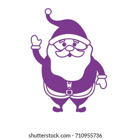 silhouette santa claus with christmas suit and beard