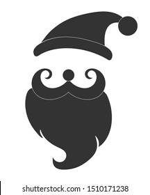 Silhouette of Santa Claus. simple flat design.