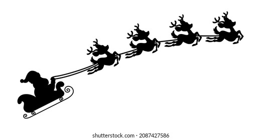 Silhouette Of Santa Claus Sleigh