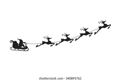 Silhouette de Santa Claus sleigh 