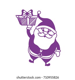 silhouette santa claus with suit christmas and present gift