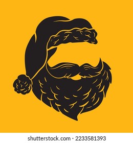 Silhouette Santa Claus Vector Design Cute Cool Christmas