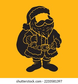 Silhouette Santa Claus Vector Design Cute Cool Christmas