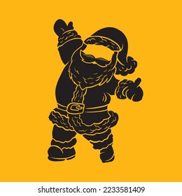 Silhouette Santa Claus Vector Design Cute Cool Christmas