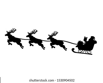 Vector Illustration Santa Claus Driving Sledge Stock Vector (Royalty ...