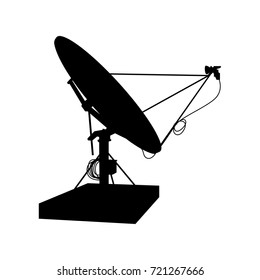 Silhouette satellite on white background