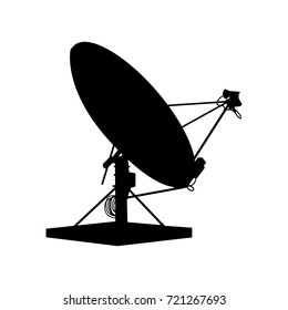 Silhouette satellite on white background