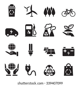 Silhouette Save the World icons set