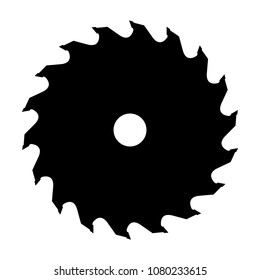 Silhouette Of Saw Blade For Circular Saw. Vector Illustration