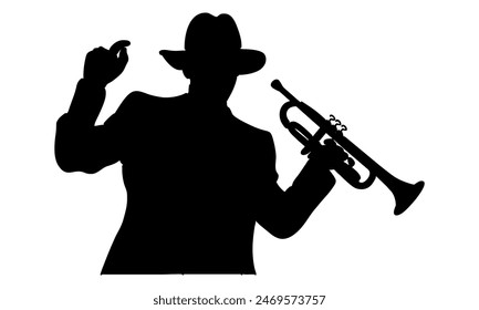 silhouette of saxophone player vector illustration