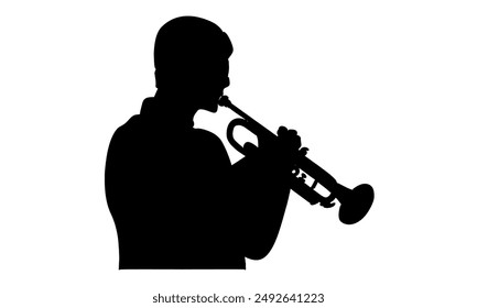 silhouette of saxophone player vector illustration