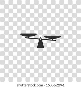 silhouette of scale, simple symbol. Black symbol on transparency grid