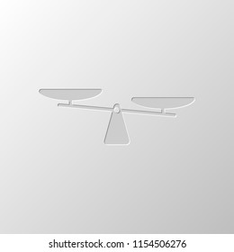 silhouette of scale, simple symbol. Paper design. Cutted symbol. Pitted style