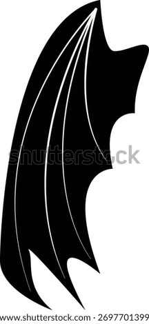 Silhouette of Scary Bat Wing. Vector Illustration.