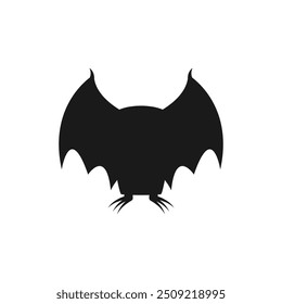 Silhouette of a scary flying monster. Vector illustration on a white background.