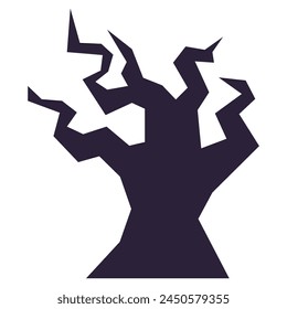 Silhouette of a scary tree. Halloween vector illustration