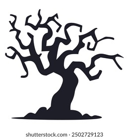 Silhouette of a scary tree. Halloween vector illustration