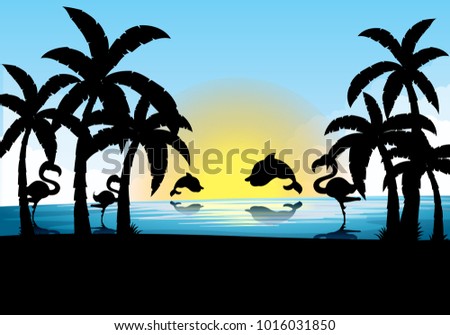 Similar – Foto Bild Flamingos Natur Landschaft