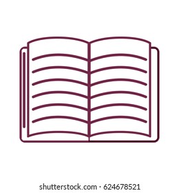 silhouette school notebook open to study icon