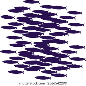 A silhouette school of sardines 