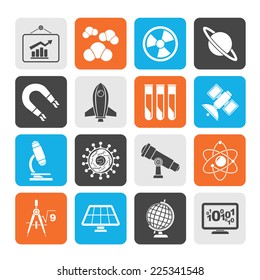 Silhouette science, research and education Icons - Vector Icon set