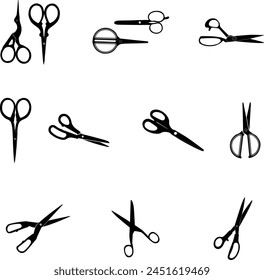 Silhouette of scissor vector illustration on white background