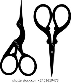Silhouette of scissor vector illustration on white background