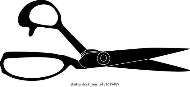 Silhouette of scissor vector illustration on white background