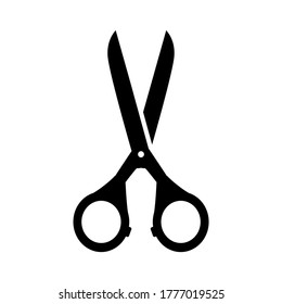 silhouette Scissors icon isolated on white background