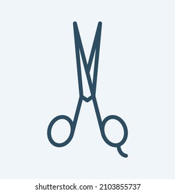 silueta del icono de instrumento de tijeras sobre fondo blanco. diseño de peluquería. ilustración vectorial