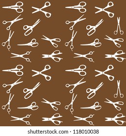 silhouette Scissors seamless pattern. Vector illustration. EPS 10