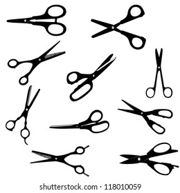 silhouette Scissors seamless pattern. Vector illustration. EPS 10