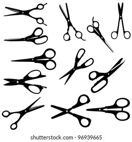 silhouette Scissors vector illustration on white