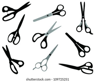 Silhouette of scissors=vector