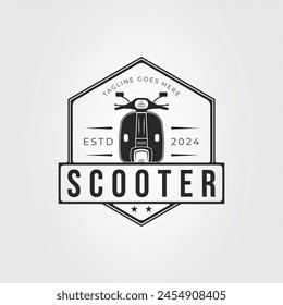 silhouette scooter motorcycle or moped logo vector illustration design