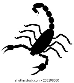 Silhouette of scorpion assembled from simple parts can be used in a tattoo or as a sign of the zodiac