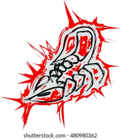 Silhouette of scorpion as emblem, sign or logo