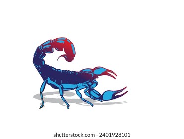 Silhouette-Skorpion. Grafisch aus Skorpion isolierten Elementen. Vektorgrafik, Giftinsekten